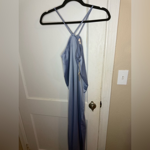 New NWT Camila Coelho Blue halter midi dress size S - Picture 2 of 7